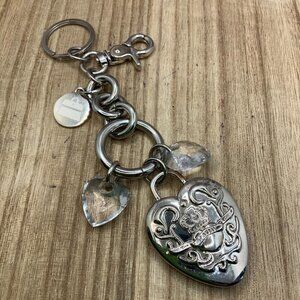 Kathy Van Zeeland Silver Tone Heart Key Chain Purse Charms